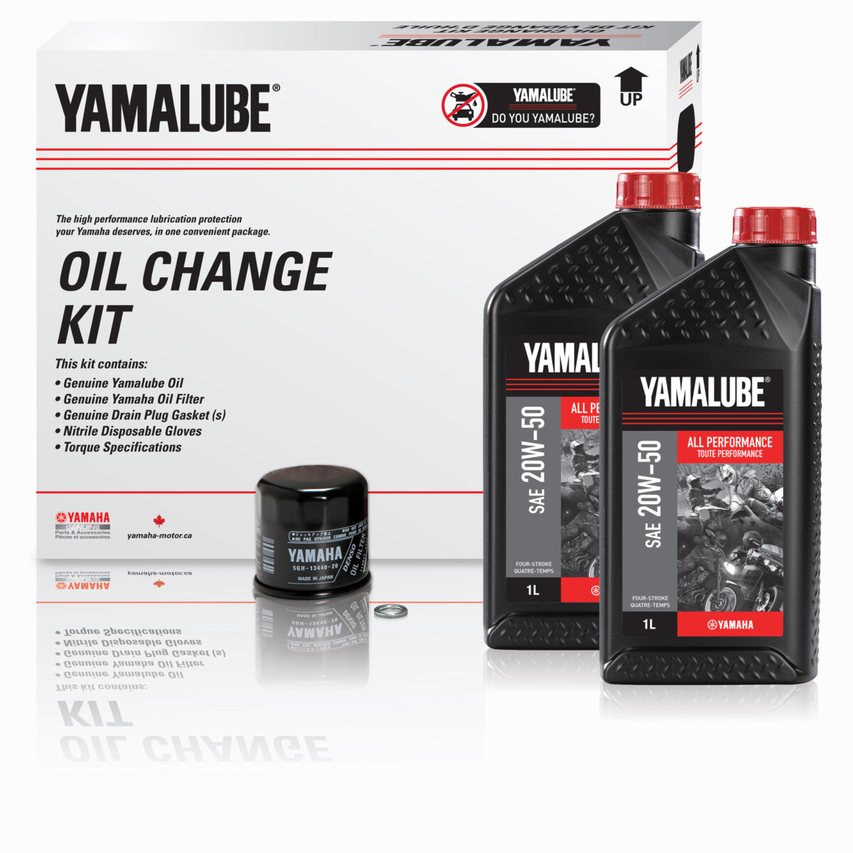 Kit de vidange d'huile 20W-50 toute performance de Yamalube(MD) - VTT (3 L)